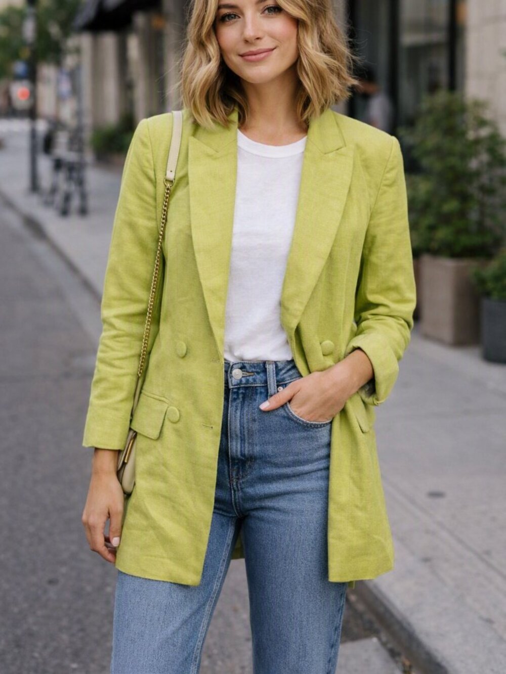 House of Harlow 1960 Lime Green Double-Breasted Blazer- NWT